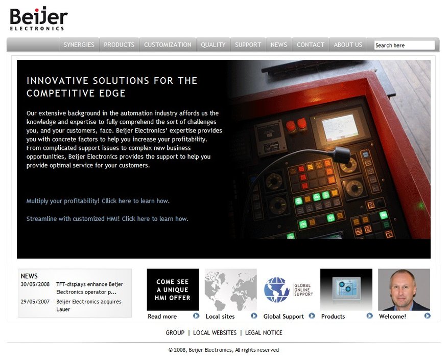 Beijer Electronics pone en marcha su nuevo sitio web de HMI para integradores de maquinaria